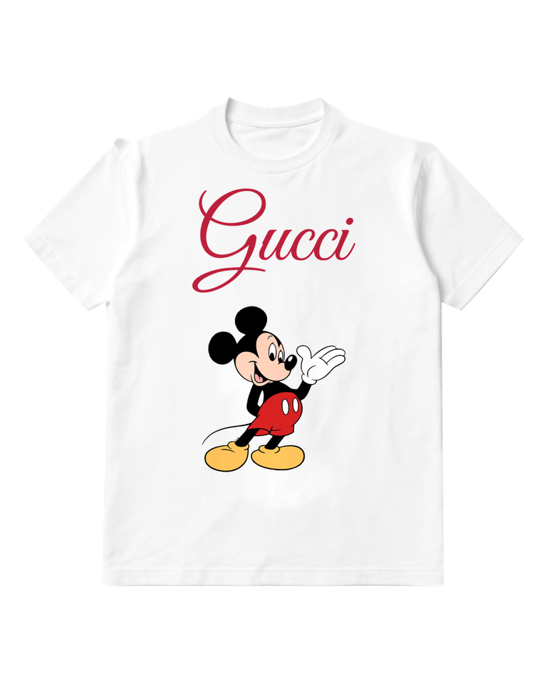 White Waving Mouse Red Shorts Graphic T-Shirt - front product view