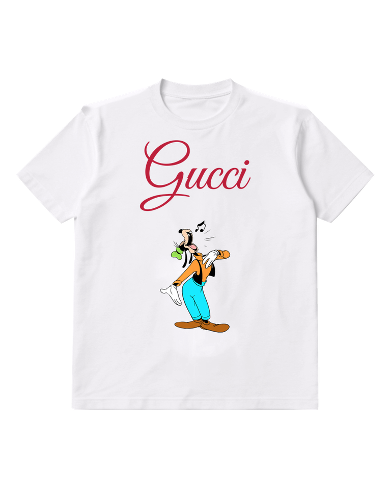 White Goofy Singing With Arms Outstretched Graphic T-Shirt - front product view