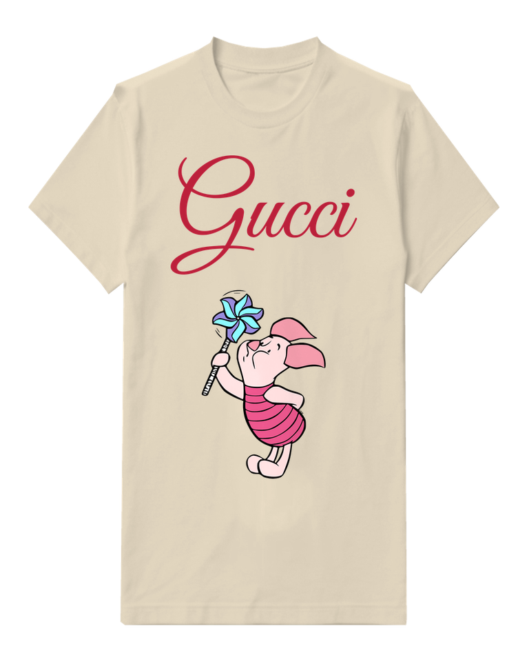 Ivory Piglet Holding Pinwheel Graphic T-Shirt - front product view