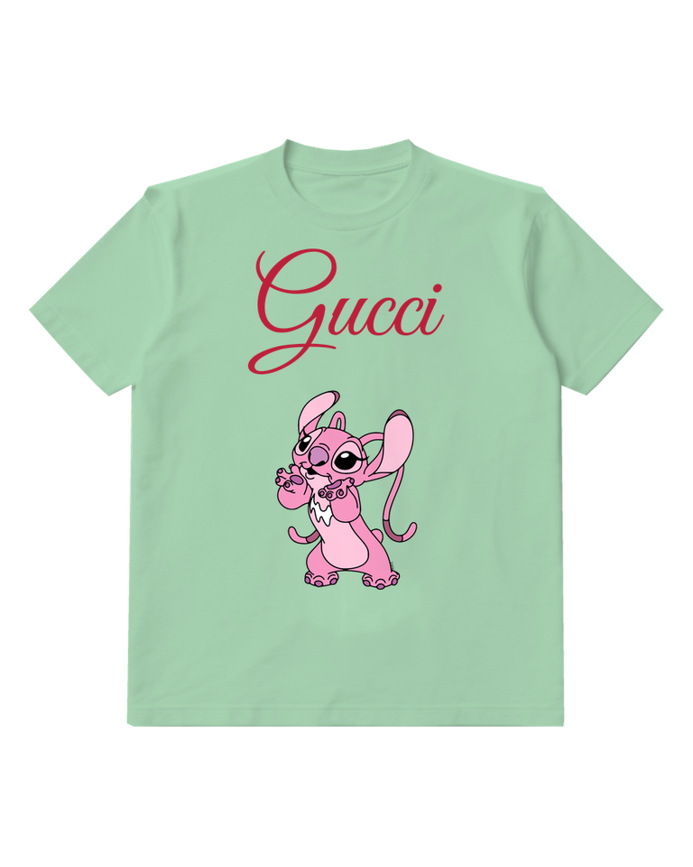 Sage Green Pink Creature Little Companion Graphic T-Shirt - front product view