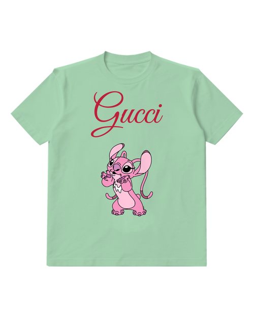 Sage Green Pink Creature Little Companion Graphic T-Shirt - front product view