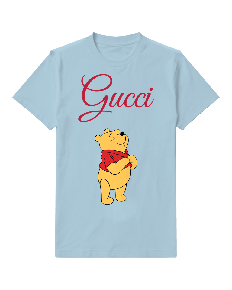 Sky Blue Winnie The Pooh Standing Arms Crossed Graphic T-Shirt - front product view