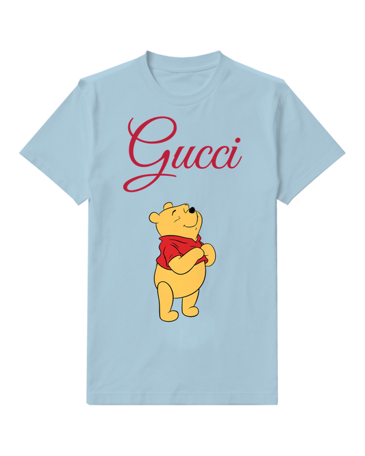 Sky Blue Winnie The Pooh Standing Arms Crossed Graphic T-Shirt - front product view
