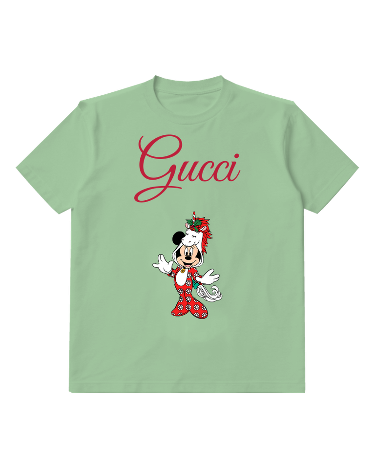 Sage Green Minnie Mouse In Festive Unicorn Outfit Graphic T-Shirt - front product view