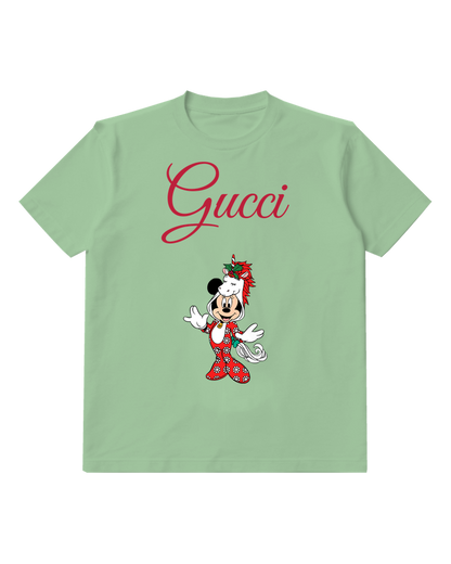 Sage Green Minnie Mouse In Festive Unicorn Outfit Graphic T-Shirt - front product view