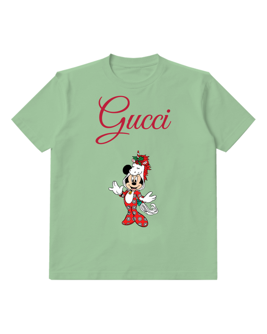 Sage Green Minnie Mouse In Festive Unicorn Outfit Graphic T-Shirt - front product view