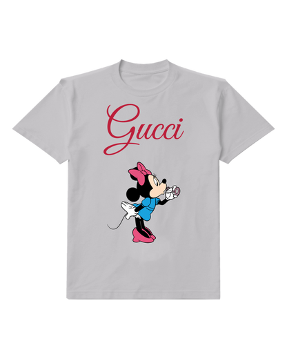 Light Gray Minnie Mouse Holding Bubble Wand Graphic T-Shirt - front product view