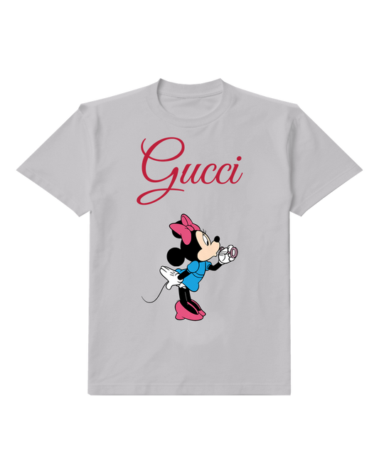 Light Gray Minnie Mouse Holding Bubble Wand Graphic T-Shirt - front product view