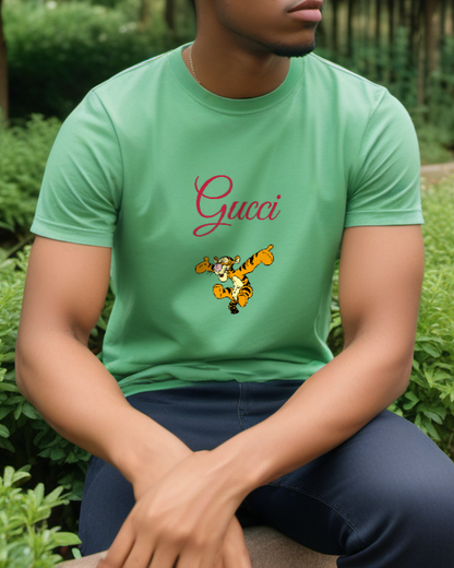 Sage Green Leaping Tiger Graphic T-Shirt - styled view 2