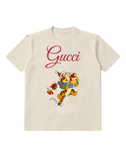 Ivory Tiger Flowers And Gift Graphic T-Shirt - front product view
