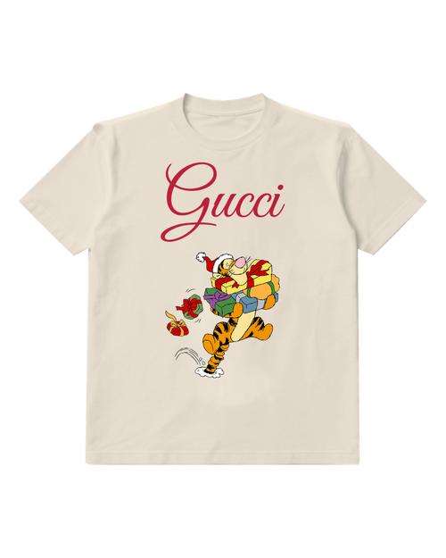 Ivory Tiger Flowers And Gift Graphic T-Shirt - front product view