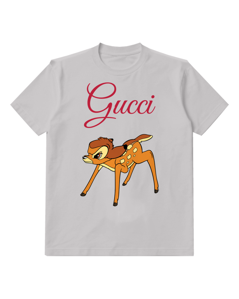 Light Gray Fawn Looking Back Graphic T-Shirt - front product view