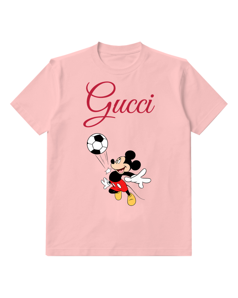 Blush Pink Mouse And Soccer Ball Graphic T-Shirt - front product view