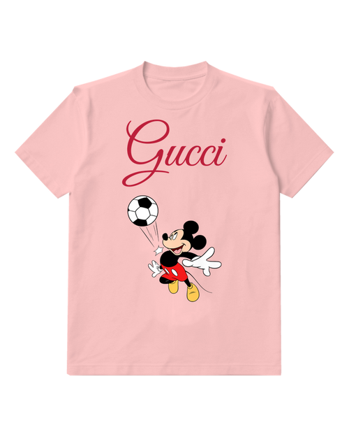Blush Pink Mouse And Soccer Ball Graphic T-Shirt - front product view