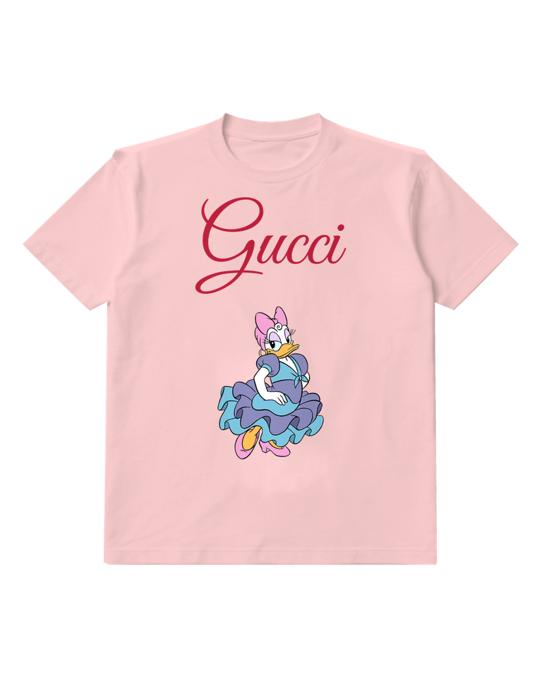 Blush Pink Daisy Duck In Dancing Pose Graphic T-Shirt - front product view