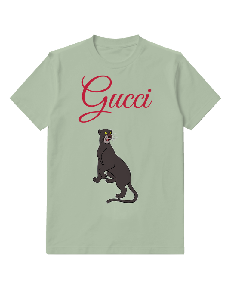 Sage Green Seated Black Panther Graphic T-Shirt - front product view