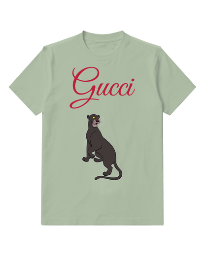 Sage Green Seated Black Panther Graphic T-Shirt - front product view