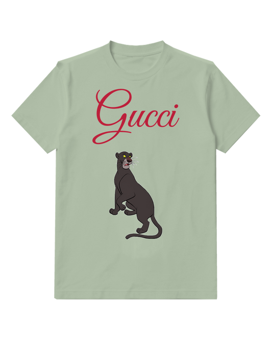 Sage Green Seated Black Panther Graphic T-Shirt - front product view