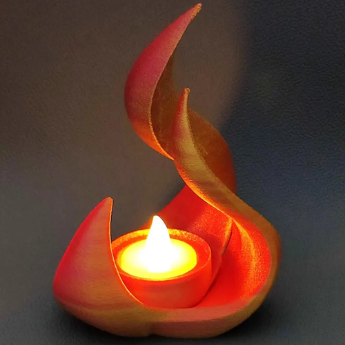 Porte-bougie LED en forme de flamme, décoration d’ambiance