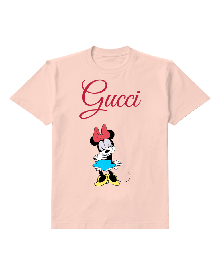 Blush Pink Mouse Turquoise Skirt Graphic T-Shirt - front product view