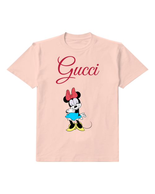 Blush Pink Mouse Turquoise Skirt Graphic T-Shirt - front product view