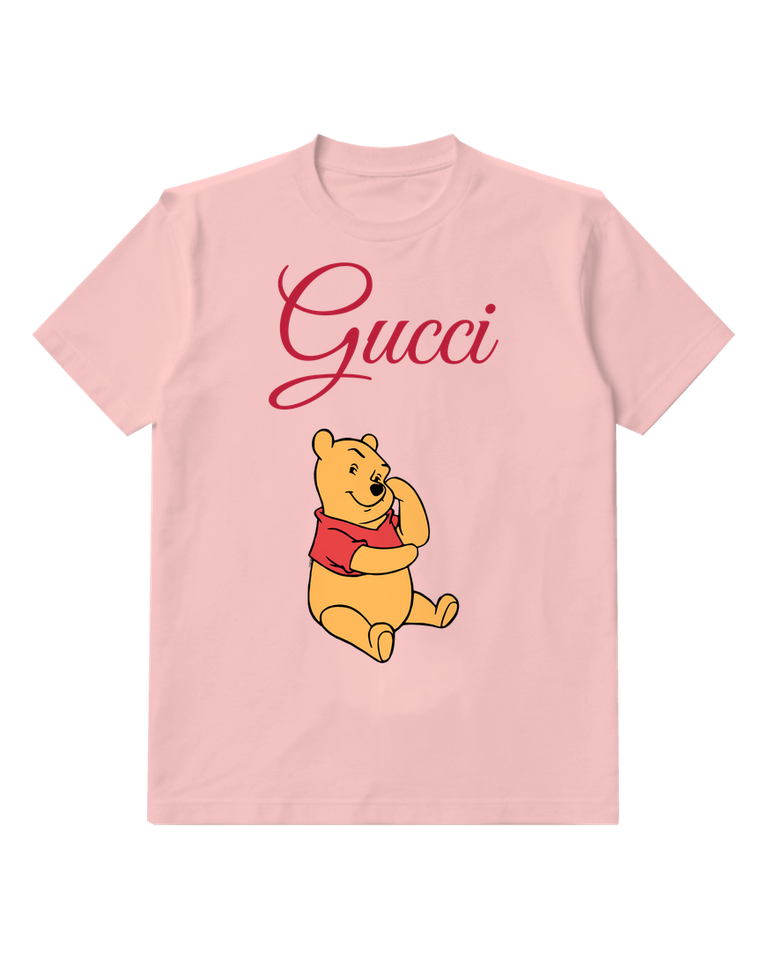 Blush Pink Cheek Resting Bear Graphic T-Shirt - front product view