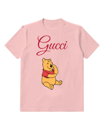 Blush Pink Cheek Resting Bear Graphic T-Shirt - front product view