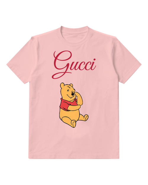 Blush Pink Cheek Resting Bear Graphic T-Shirt - front product view