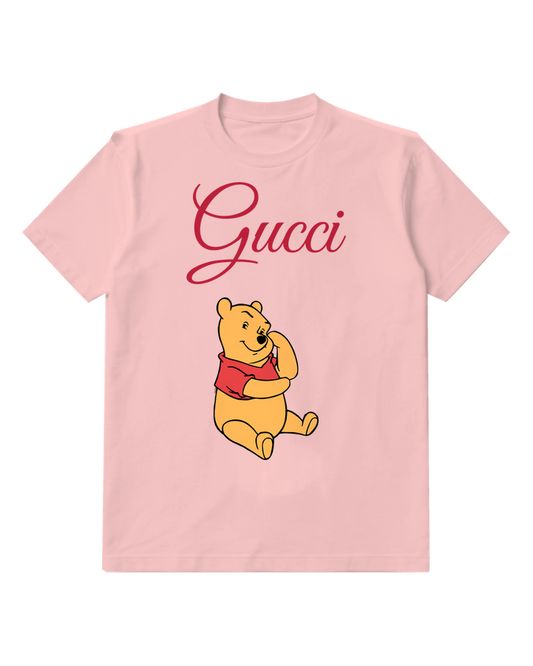 Blush Pink Cheek Resting Bear Graphic T-Shirt - front product view