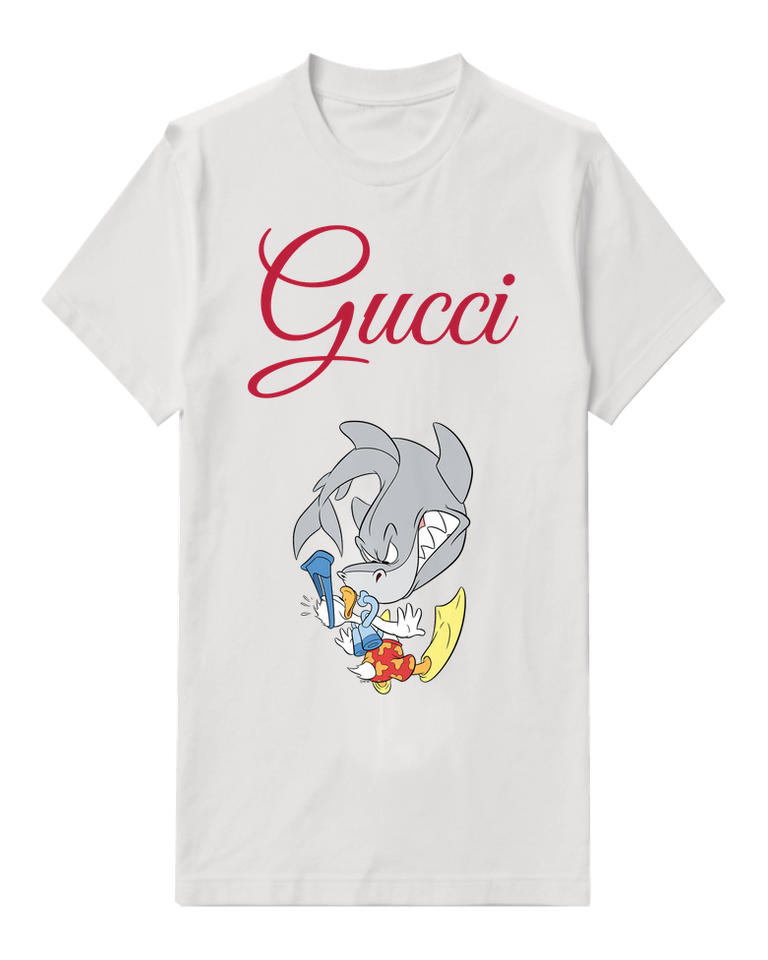 White Shark Like Duck In Diving Pose Graphic T-Shirt - front product view