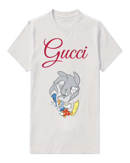 White Shark Like Duck In Diving Pose Graphic T-Shirt - front product view
