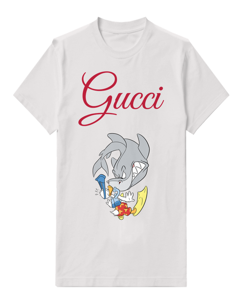 White Shark Like Duck In Diving Pose Graphic T-Shirt - front product view