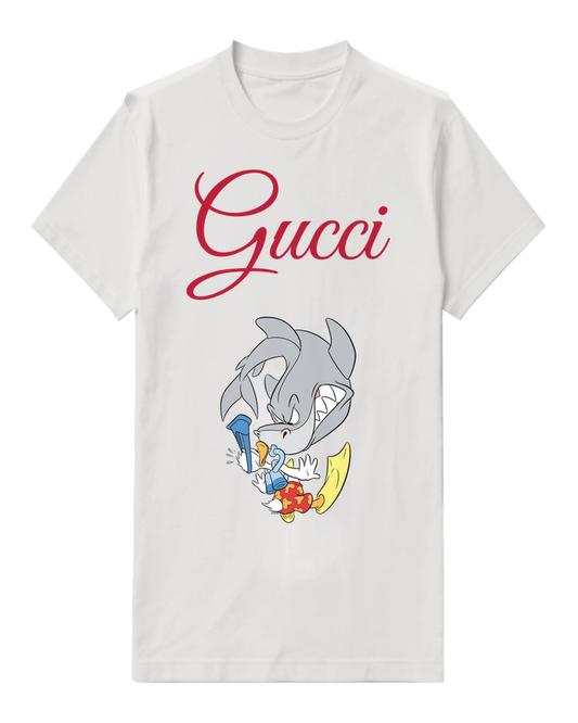 White Shark Like Duck In Diving Pose Graphic T-Shirt - front product view