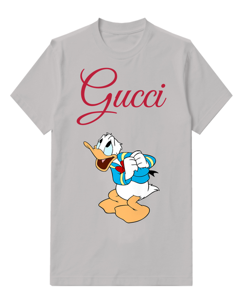 Light Gray Donald Duck Excited Fist Raised Graphic T-Shirt - front product view