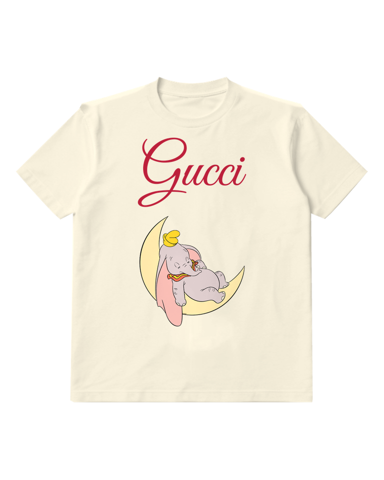 Ivory Elephant Crescent Moon Graphic T-Shirt - front product view