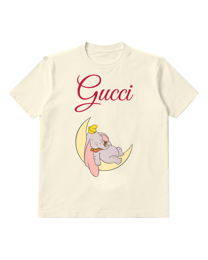 Ivory Elephant Crescent Moon Graphic T-Shirt - front product view