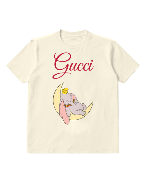 Ivory Elephant Crescent Moon Graphic T-Shirt - front product view