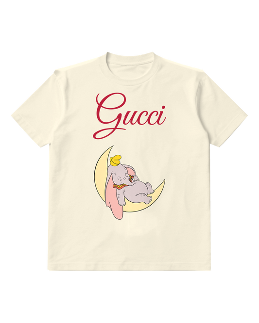Ivory Elephant Crescent Moon Graphic T-Shirt - front product view