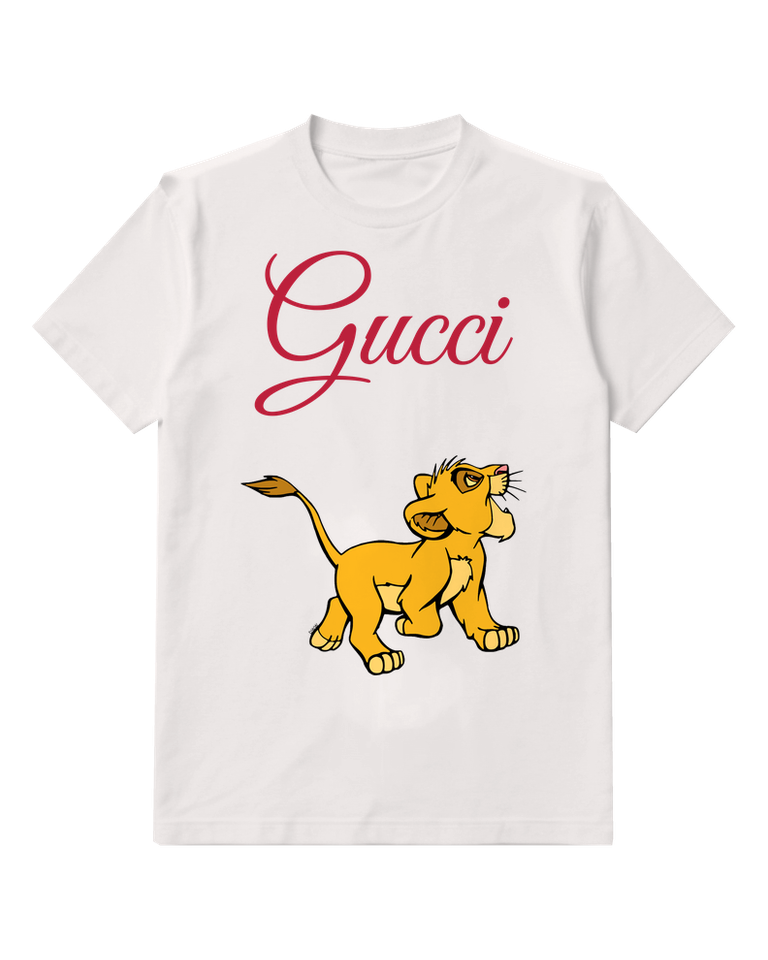 White Standing Lion Cub Graphic T-Shirt - front product view
