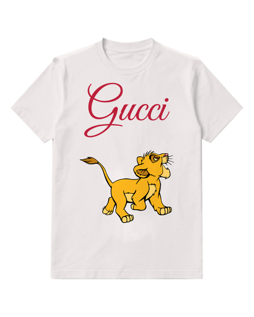 White Standing Lion Cub Graphic T-Shirt - front product view