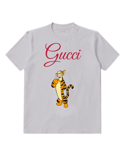 Light Gray Tigger Character Standing Upright Graphic T-Shirt - front product view