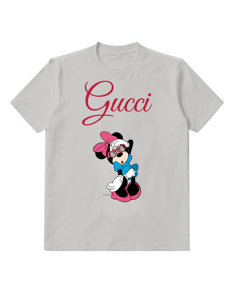 Light Gray Minnie Mouse Tired Sitting Down Graphic T-Shirt - front product view
