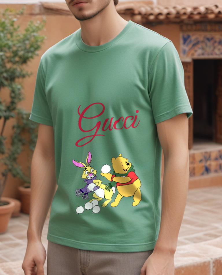 Sage Green Bear and Woodland Friends Graphic T-Shirt - styled view 4