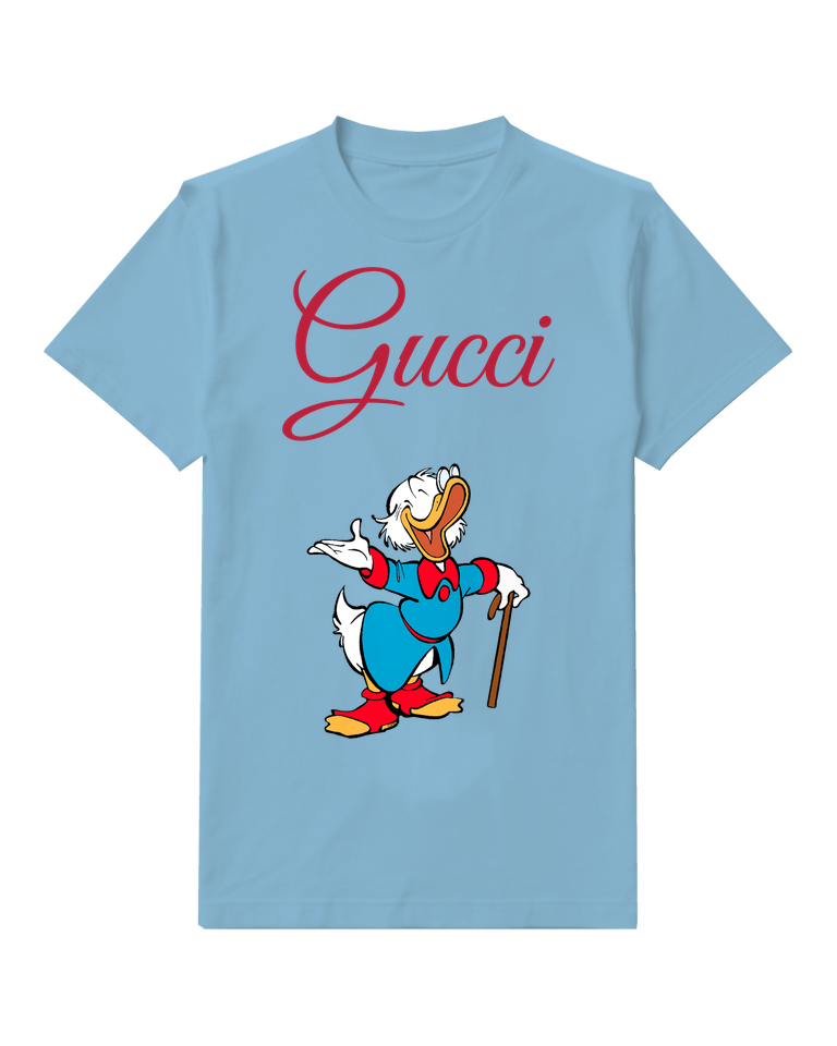 Dusty Blue Scrooge Mcduck Joyful Cane Wielding Graphic T-Shirt - front product view