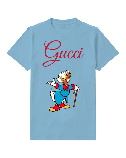 Dusty Blue Scrooge Mcduck Joyful Cane Wielding Graphic T-Shirt - front product view