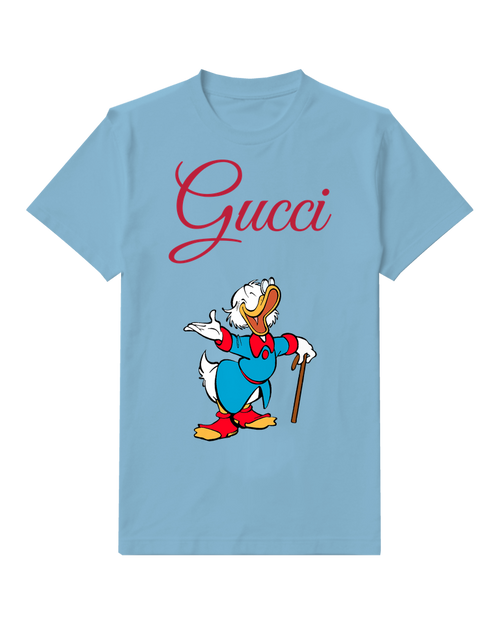 Dusty Blue Scrooge Mcduck Joyful Cane Wielding Graphic T-Shirt - front product view