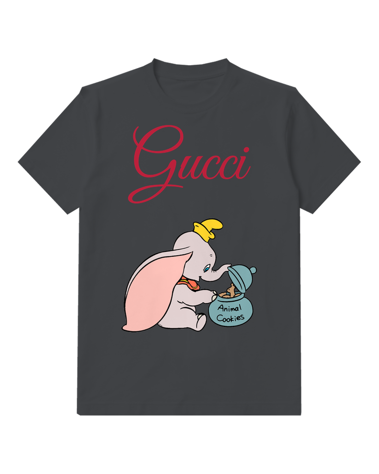 Charcoal Big Eared Elephant Cookie Jar Graphic T-Shirt - front product view