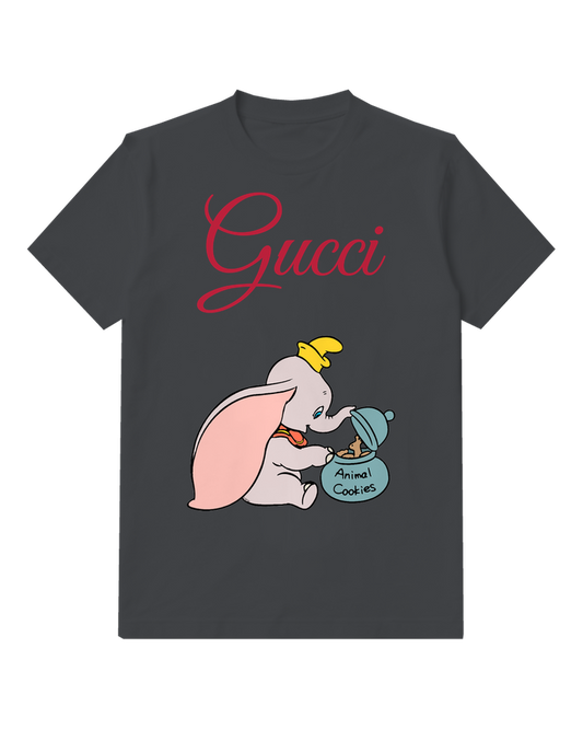 Charcoal Big Eared Elephant Cookie Jar Graphic T-Shirt - front product view