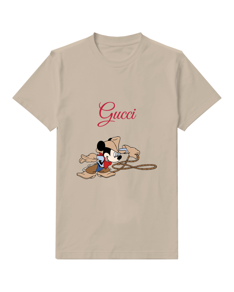 Beige Mouse Coiled Rope Graphic T-Shirt - front product view