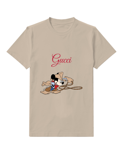 Beige Mouse Coiled Rope Graphic T-Shirt - front product view